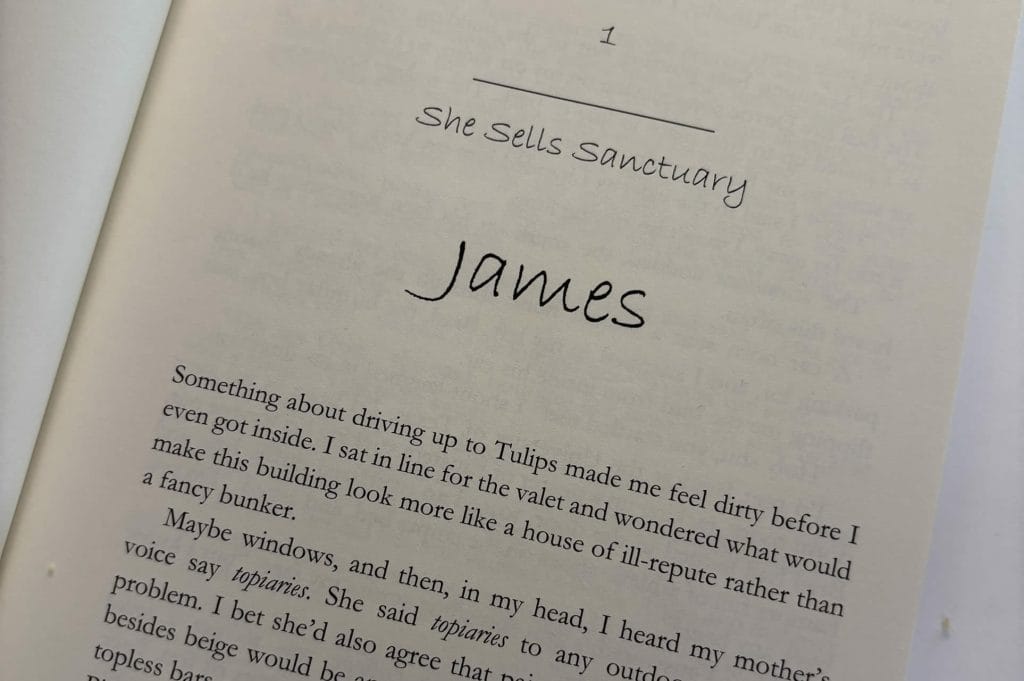 Close-up of the first chapter of a book.