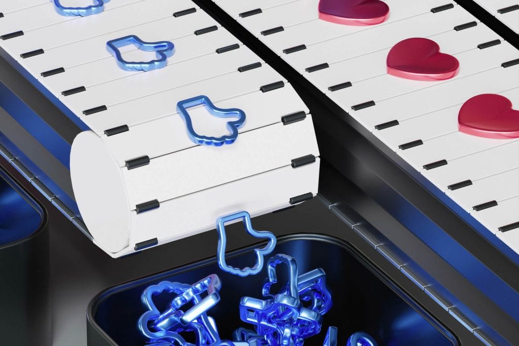 Paper with printed social media icons on it.