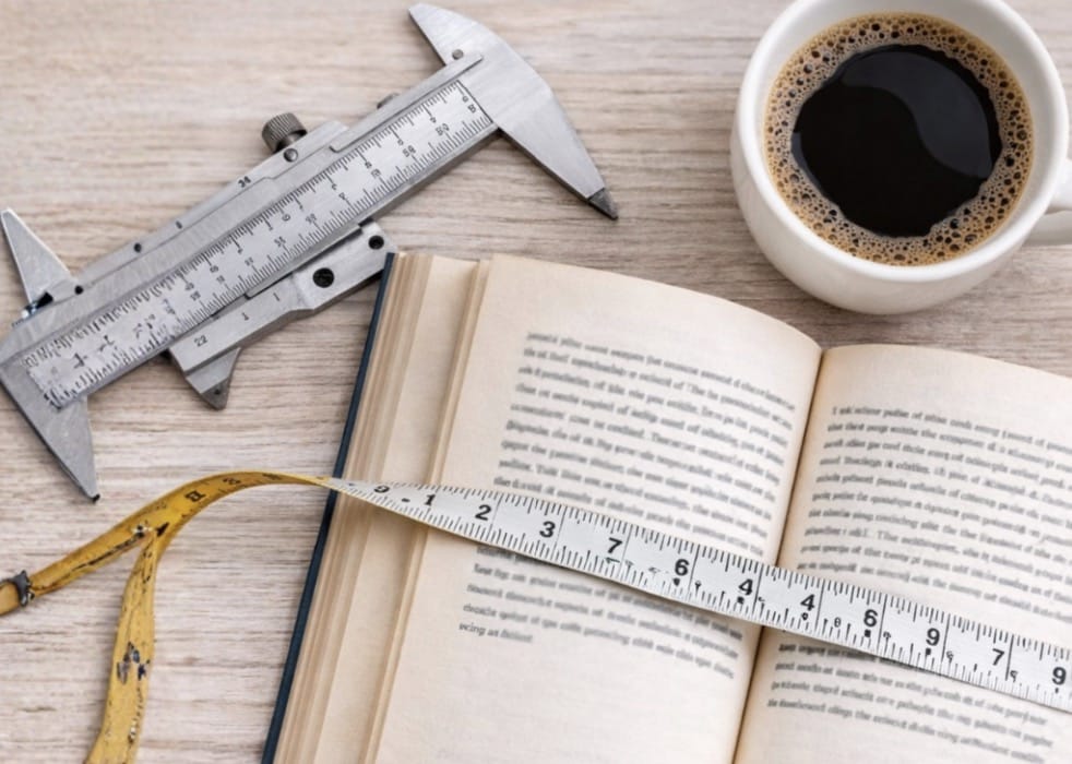 measuring book trim size with ruler and tape measure